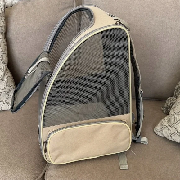 Pet Backpack Carrier Ventilated, Safety Straps, Buckle Support Collapsible - Picture 8 of 10